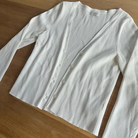 Wilfred Cream Ribbed Cardigan - Picture 4 of 5